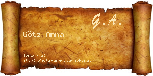 Götz Anna névjegykártya